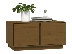Mesa De Centro| Mesa de centro | Mesa de apoio 80x50x40 cm madeira de pinho maciça -mel Castanho