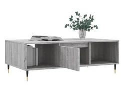 Mesa De Centro* Mesa de centro | Mesa de apoio 104x60x35 cm derivados madeira sonoma Cinzento