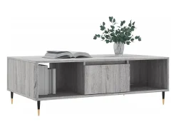 Mesa De Centro* Mesa de centro | Mesa de apoio 104x60x35 cm derivados madeira sonoma Cinzento