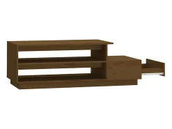 Discount Mesa de centro | Mesa de apoio 120x50x40.5cm madeira pinho maciça mel Castanho
