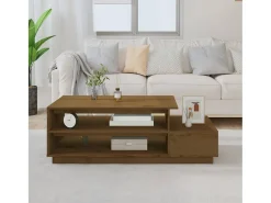 Discount Mesa de centro | Mesa de apoio 120x50x40.5cm madeira pinho maciça mel Castanho