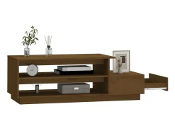 Discount Mesa de centro | Mesa de apoio 120x50x40.5cm madeira pinho maciça mel Castanho