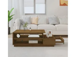 Discount Mesa de centro | Mesa de apoio 120x50x40.5cm madeira pinho maciça mel Castanho