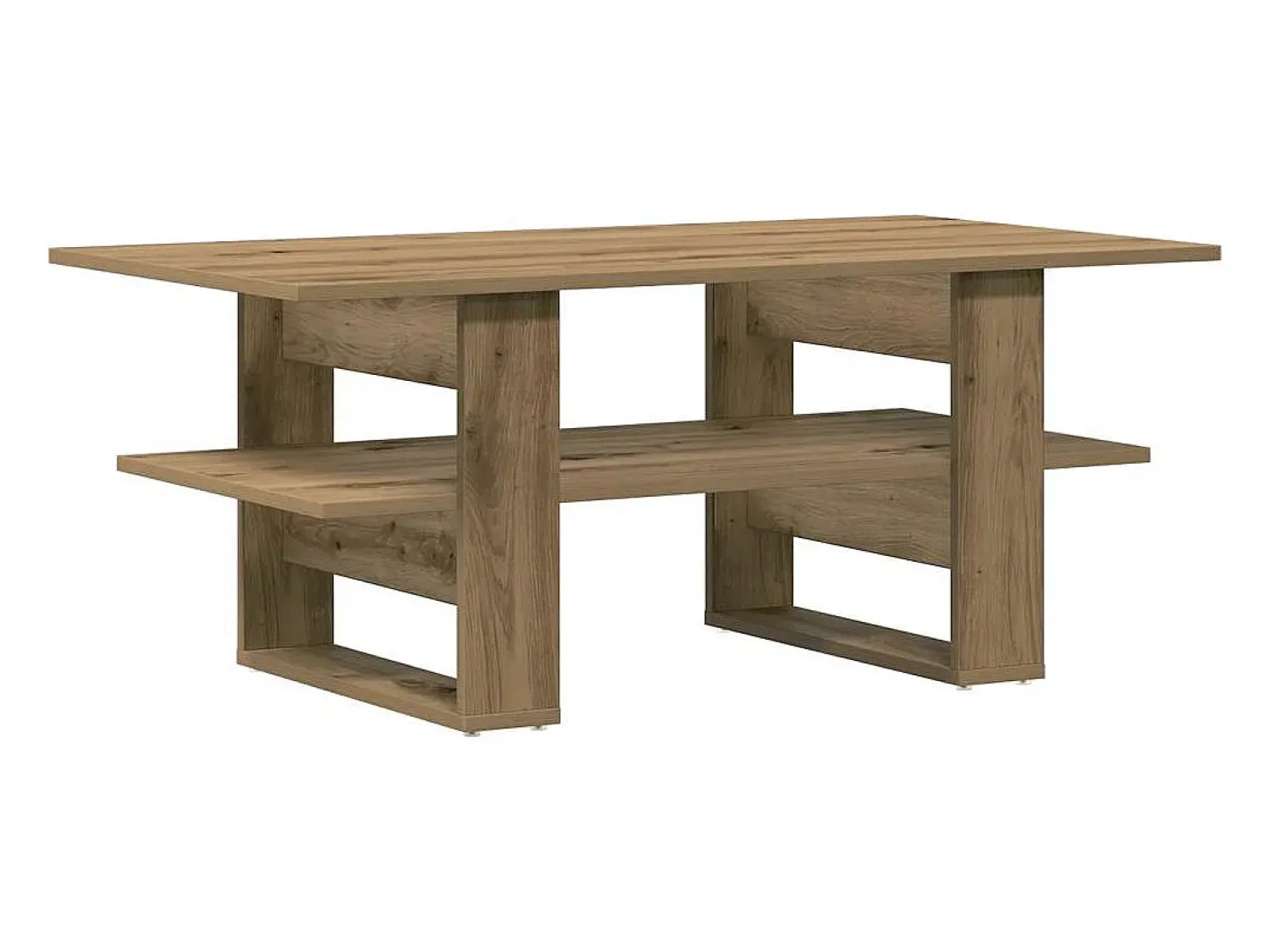 Outlet Mesa de centro | Mesa de apoio 102x55x42cm derivados de madeira carvalho artisiano Castanho