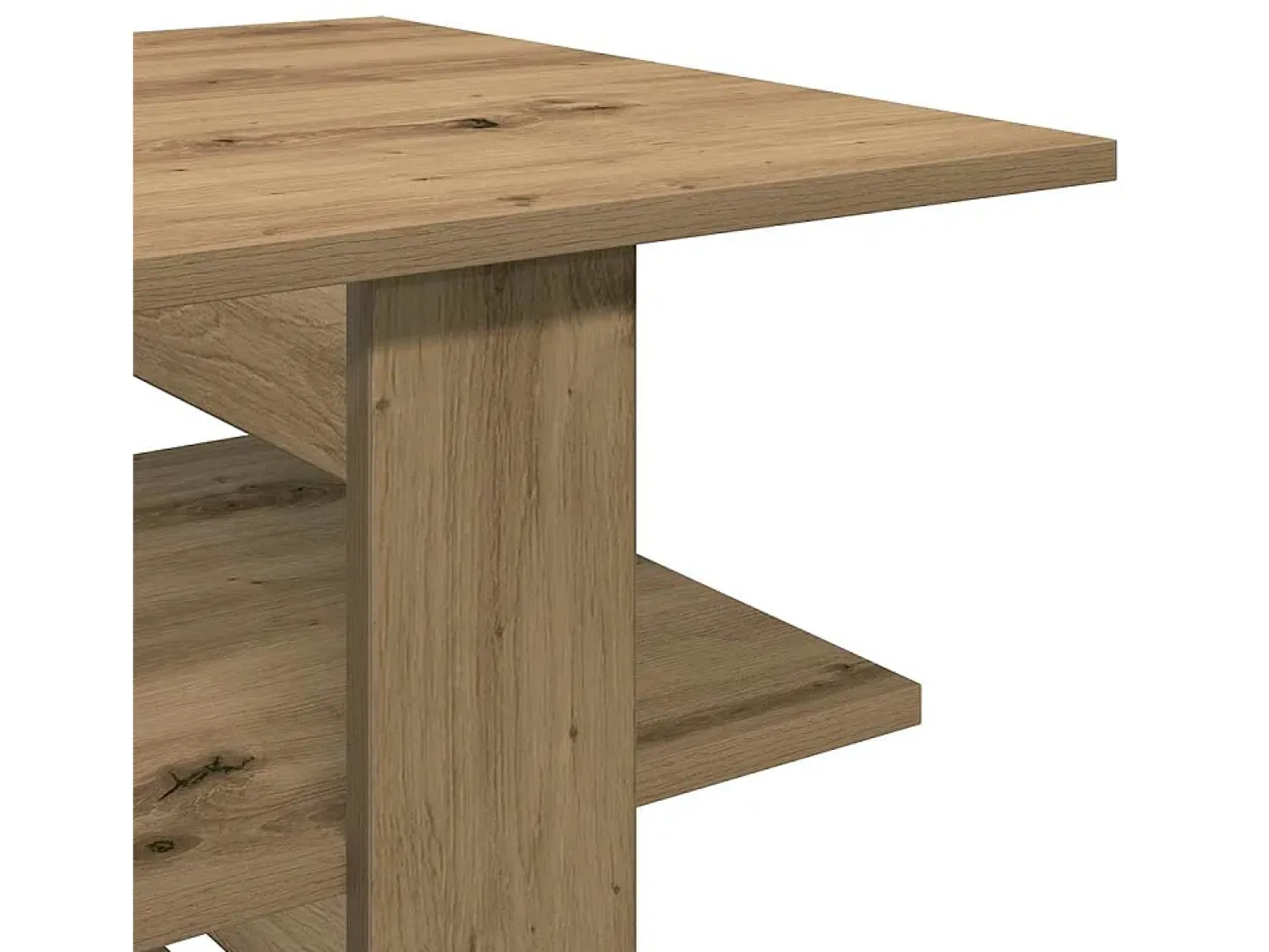 Outlet Mesa de centro | Mesa de apoio 102x55x42cm derivados de madeira carvalho artisiano Castanho