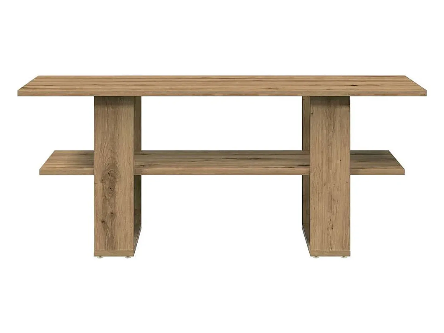 Outlet Mesa de centro | Mesa de apoio 102x55x42cm derivados de madeira carvalho artisiano Castanho