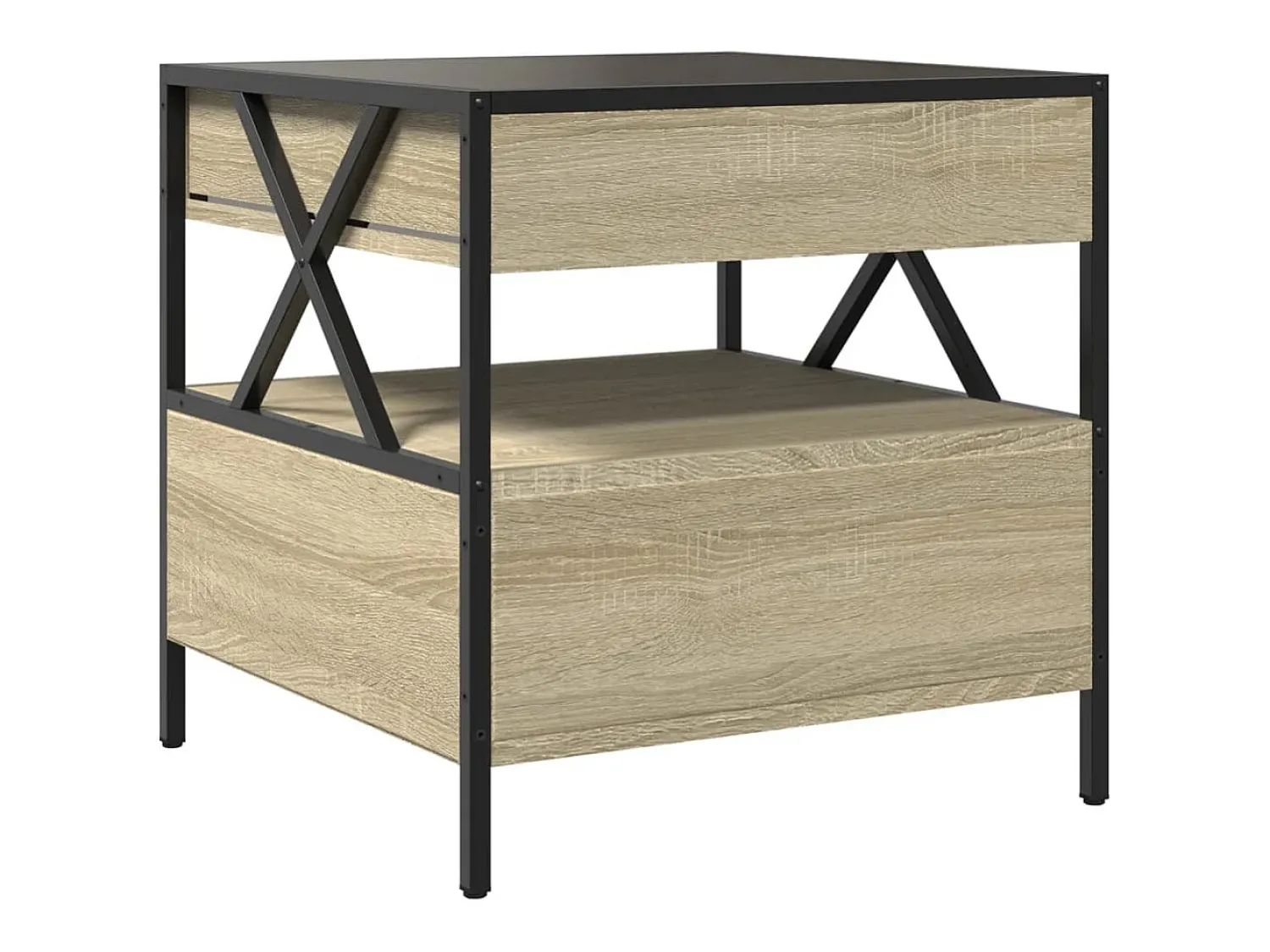 Mesa de centro | Mesa de apoio luzes LED Infinity 50x50x51 cm carvalho sonoma^ Mesa De Centro