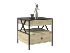 Mesa de centro | Mesa de apoio luzes LED Infinity 50x50x51 cm carvalho sonoma^ Mesa De Centro