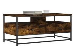 New Mesa de centro | Mesa de apoio 100x51x45 cm derivados madeira carvalho fumado Castanho