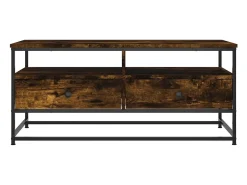 New Mesa de centro | Mesa de apoio 100x51x45 cm derivados madeira carvalho fumado Castanho