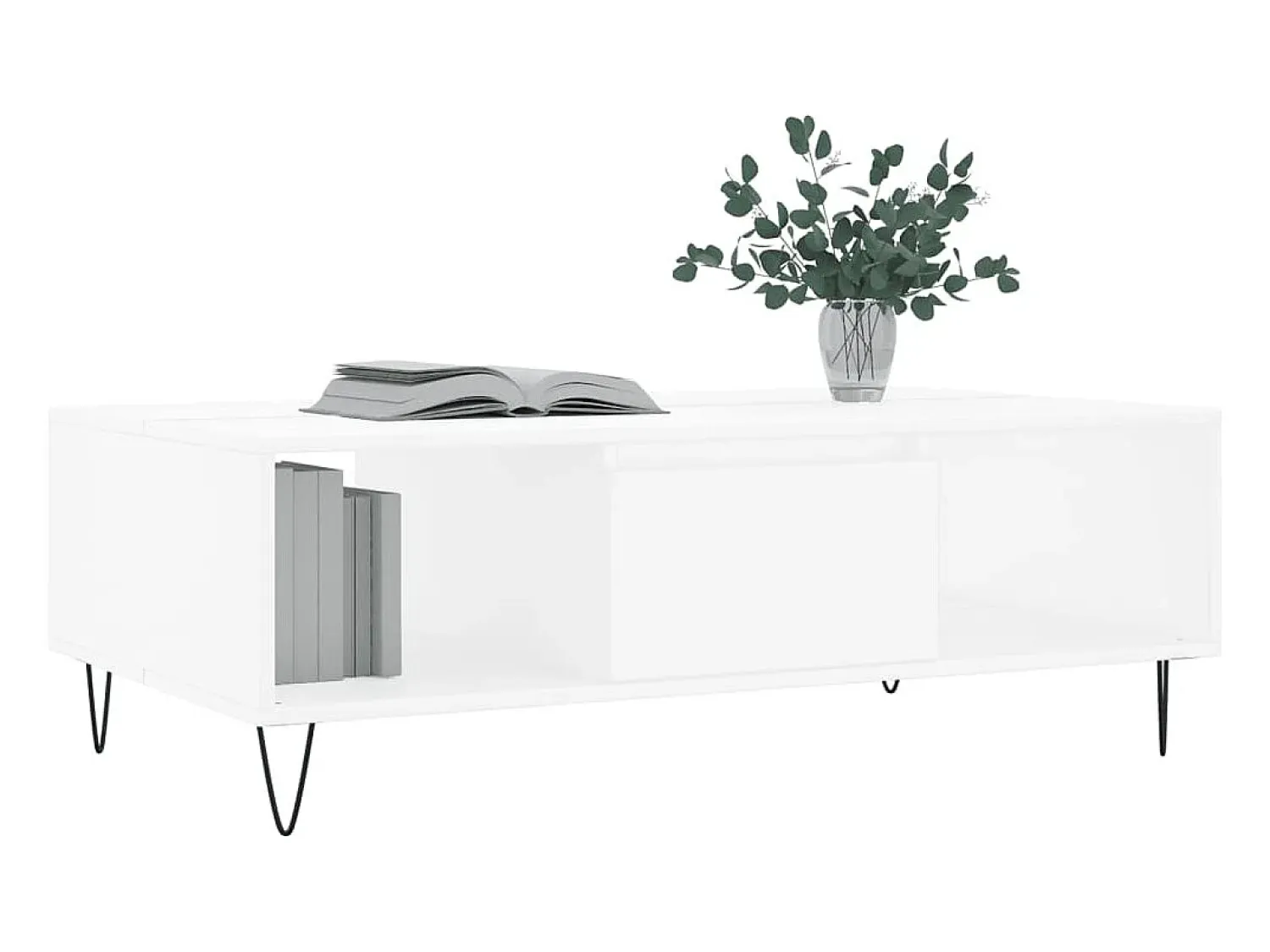 Mesa De Centro| Mesa de centro | Mesa de apoio 104x60x35 cm derivados de madeira Branco