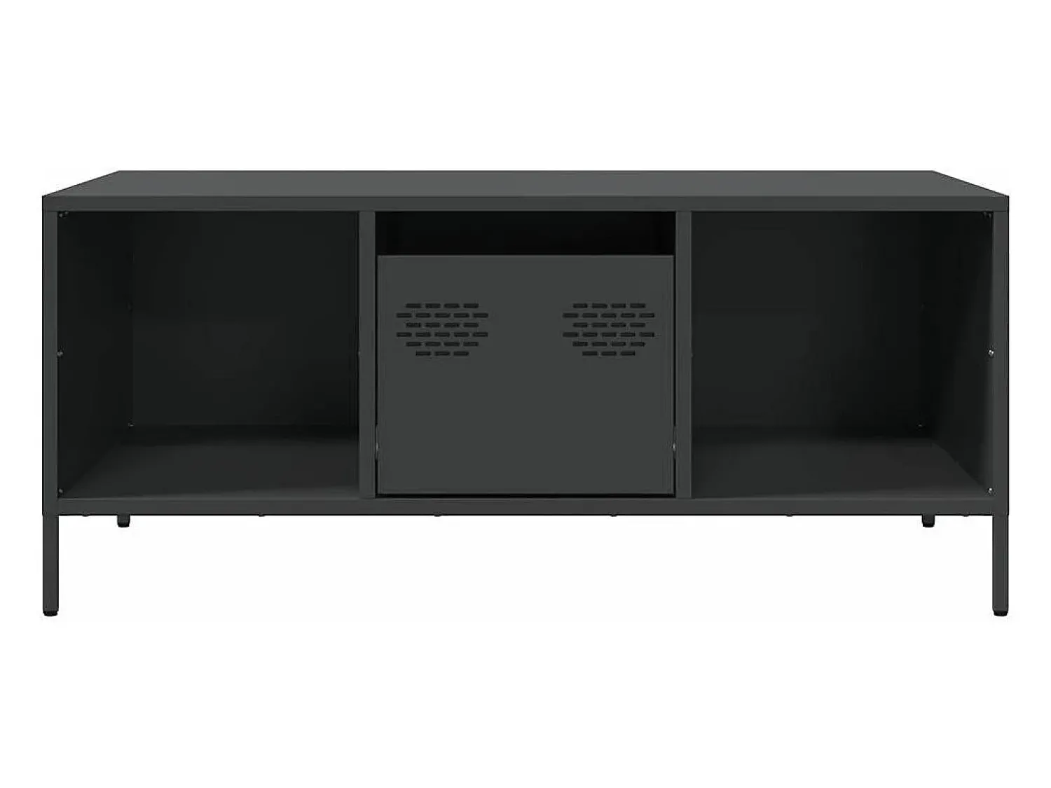 Mesa De Centro| Mesa de centro | Mesa de apoio 101.5x50x43.5 cm aço laminado a frio Preto