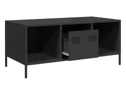 Mesa De Centro| Mesa de centro | Mesa de apoio 101.5x50x43.5 cm aço laminado a frio Preto