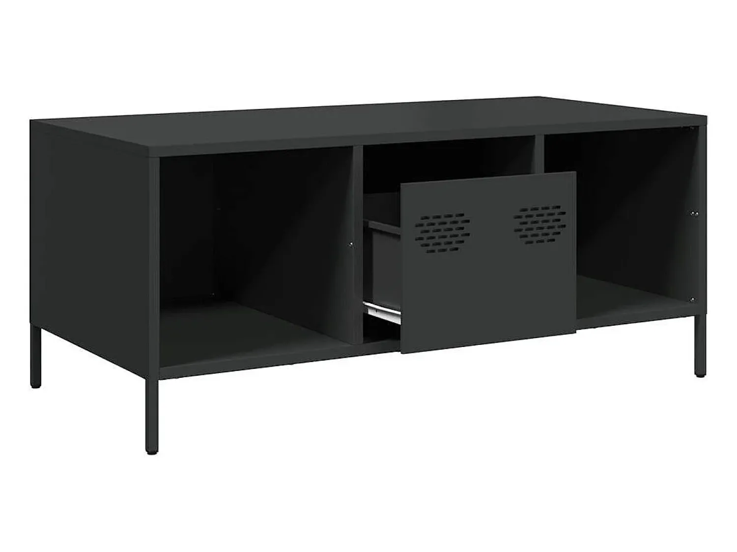 Mesa De Centro| Mesa de centro | Mesa de apoio 101.5x50x43.5 cm aço laminado a frio Preto