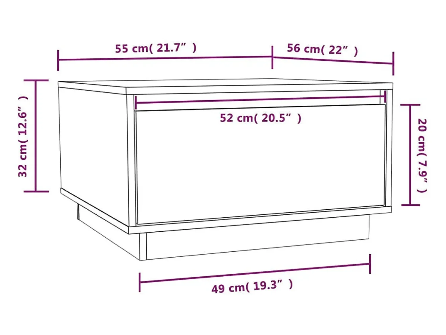 Mesa De Centro* Mesa de centro | Mesa de apoio 55x56x32 cm pinho maciço Preto