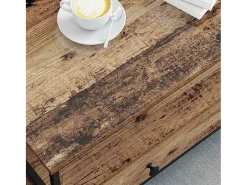 Mesa De Centro| Mesa de centro | Mesa de apoio with Drawer Madeira antiga 100x51x45 cm Castanho