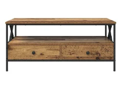 Mesa De Centro| Mesa de centro | Mesa de apoio with Drawer Madeira antiga 100x51x45 cm Castanho