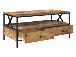 Mesa De Centro| Mesa de centro | Mesa de apoio with Drawer Madeira antiga 100x51x45 cm Castanho