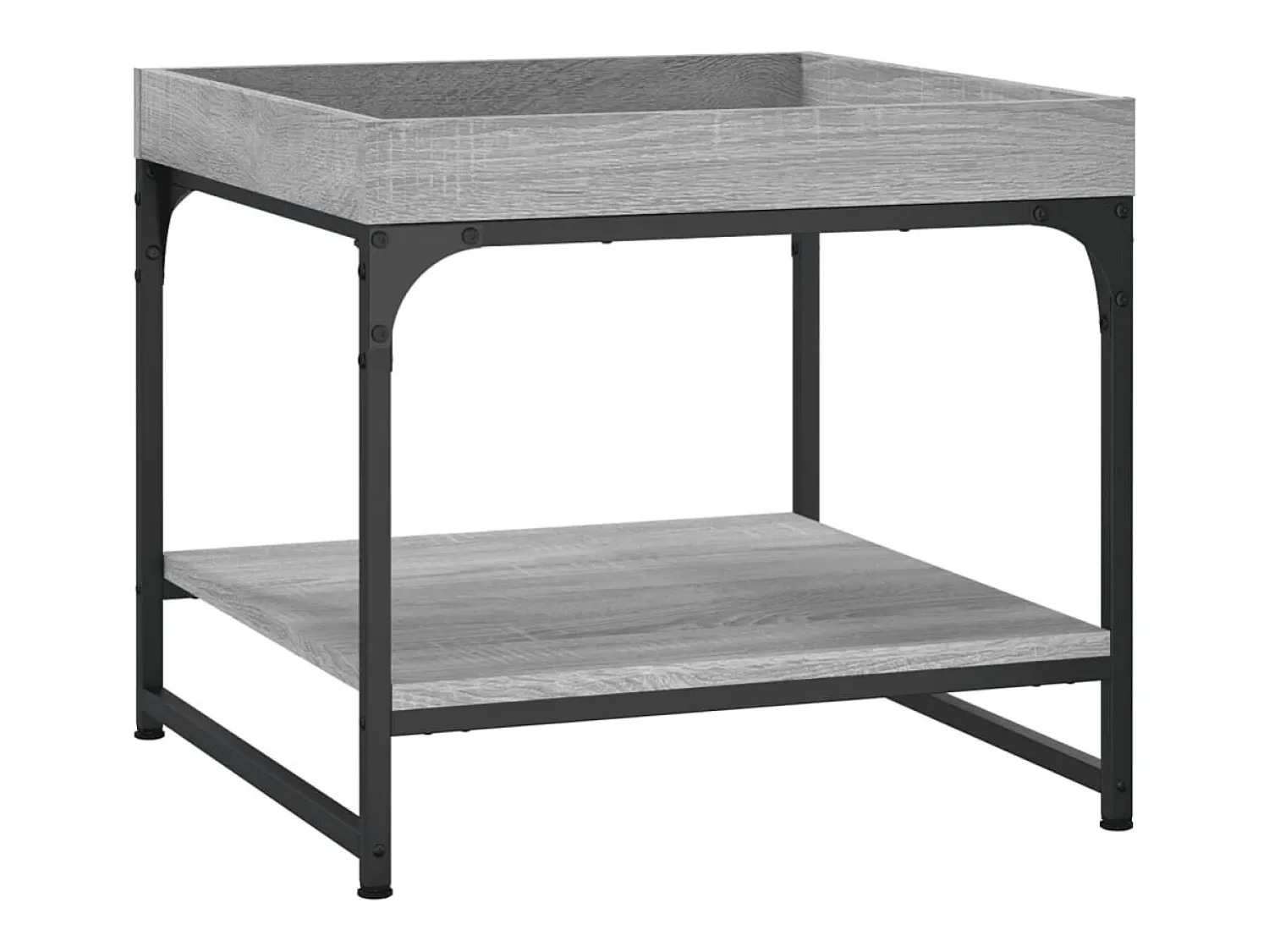 Mesa de centro | Mesa de apoio 49.5x49.5x45cm derivados de madeira cinza sonoma^ Mesa De Centro