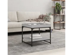 Mesa de centro | Mesa de apoio 49.5x49.5x45cm derivados de madeira cinza sonoma^ Mesa De Centro