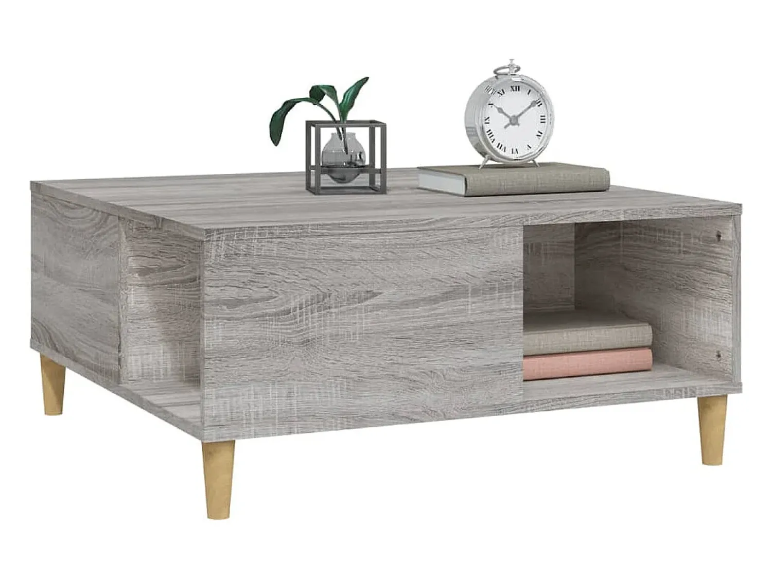 Hot Mesa de centro | Mesa de apoio 80x80x36.5 cm derivados madeira sonoma Cinzento