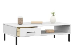 Hot Mesa de centro | Mesa de apoio c/ pernas de metal pinho maciço OSLO Branco
