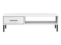 Hot Mesa de centro | Mesa de apoio c/ pernas de metal pinho maciço OSLO Branco