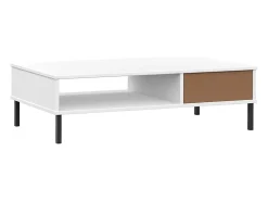 Hot Mesa de centro | Mesa de apoio c/ pernas de metal pinho maciço OSLO Branco