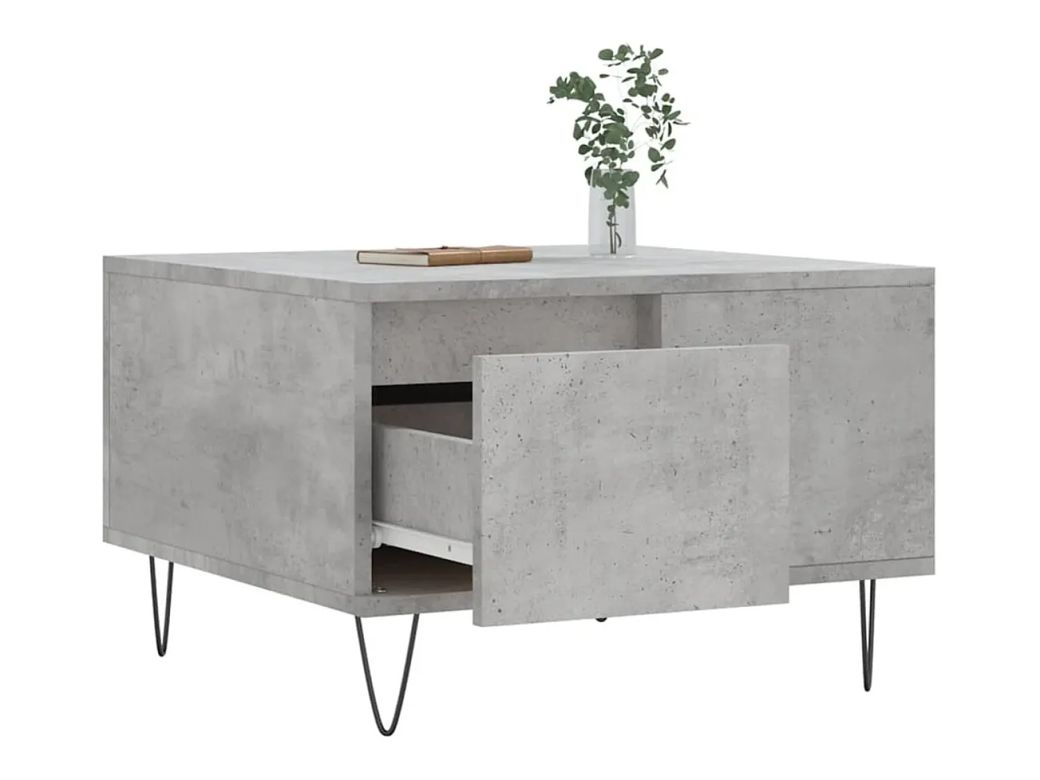 Mesa De Centro* Mesa de centro | Mesa de apoio 55x55x36.5 cm derivados madeira cimento Cinzento