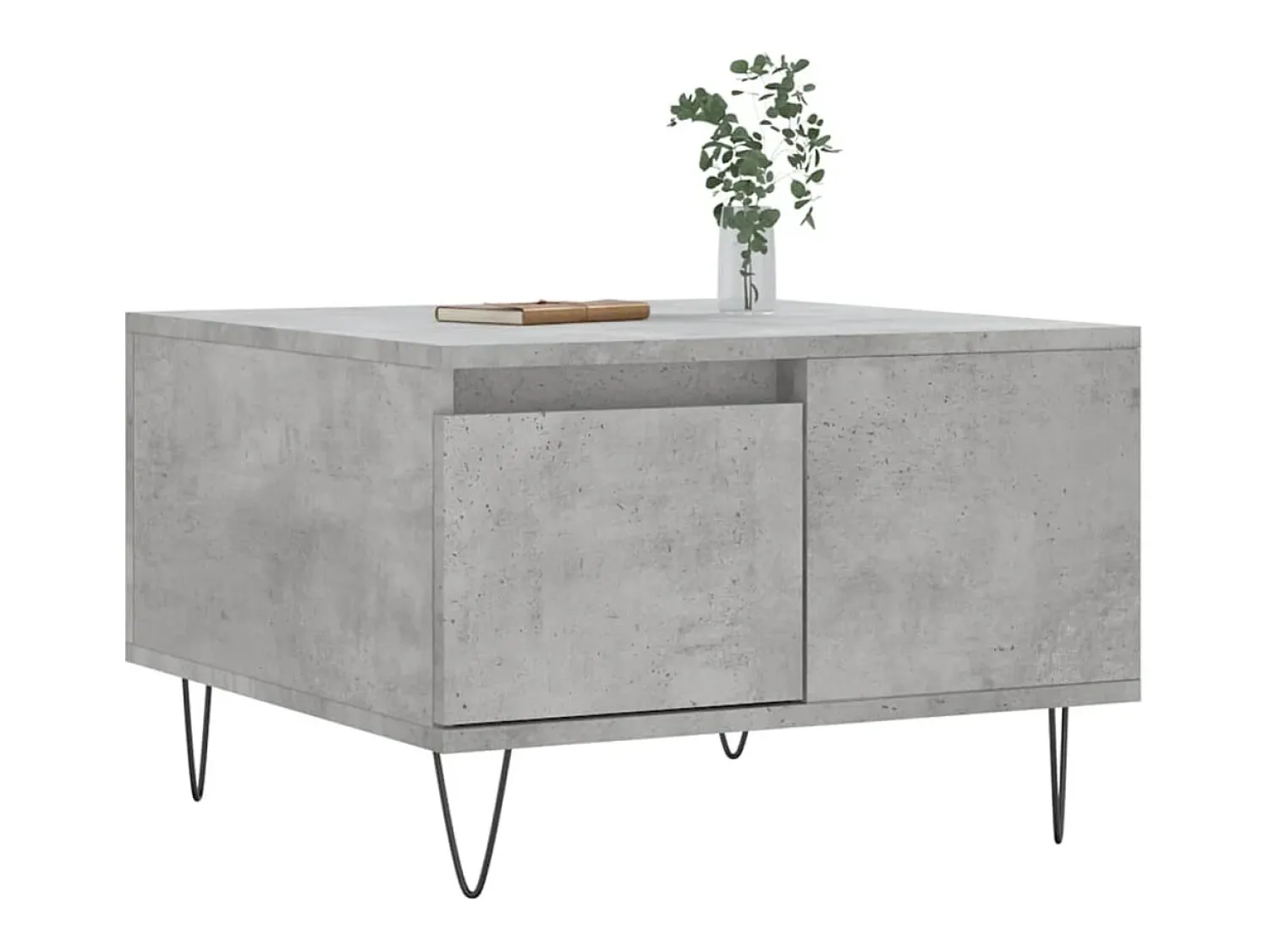 Mesa De Centro* Mesa de centro | Mesa de apoio 55x55x36.5 cm derivados madeira cimento Cinzento