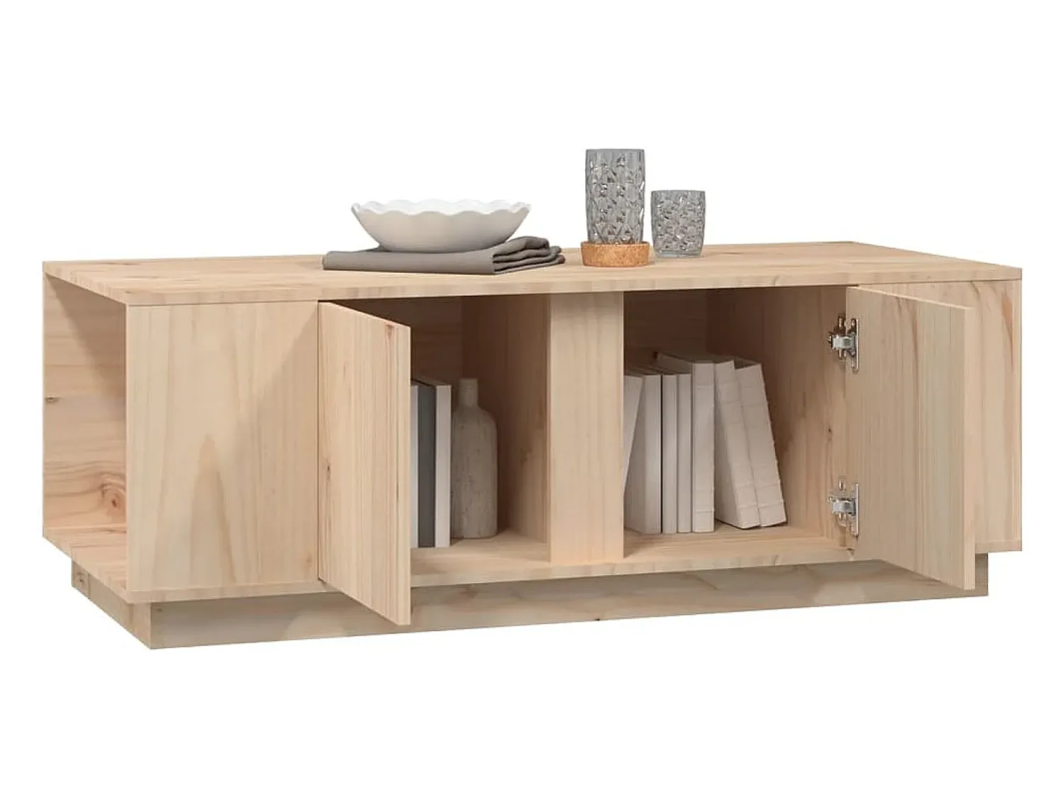 Mesa De Centro| Mesa de centro | Mesa de apoio | Mesa de café 110x50x40 cm pinho maciço Castanho