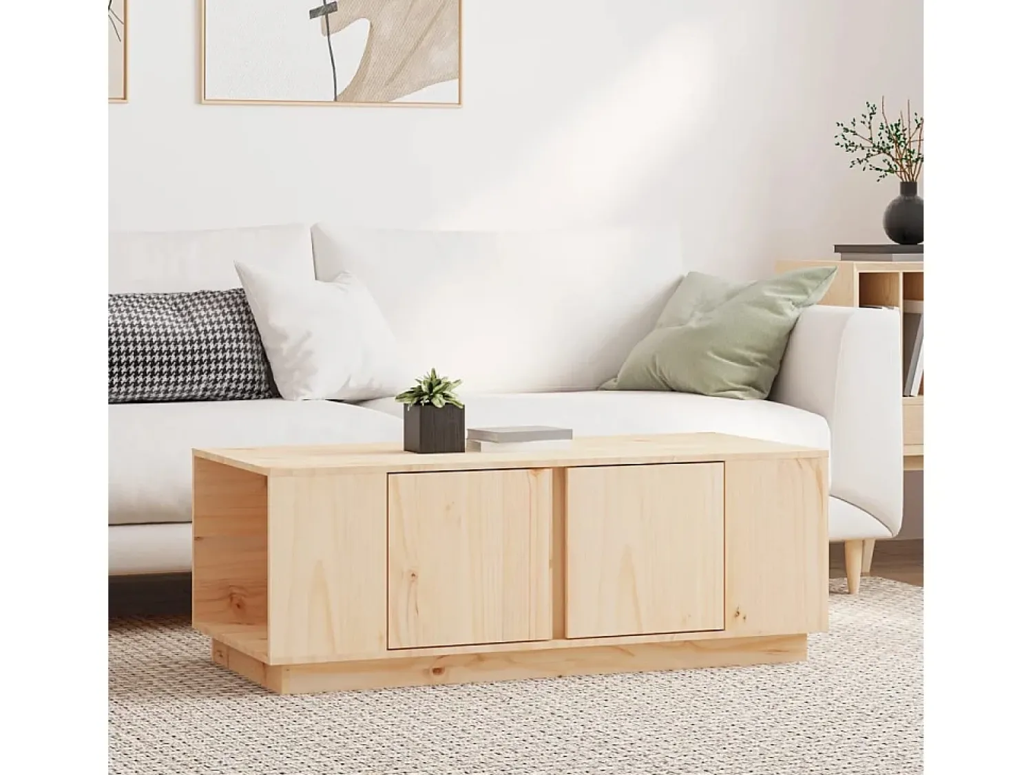 Mesa De Centro| Mesa de centro | Mesa de apoio | Mesa de café 110x50x40 cm pinho maciço Castanho
