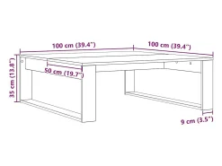 Mesa de centro | Mesa de apoio Carvalho 100x100x35 cm^ Mesa De Centro