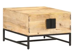 Discount Mesa de centro | Mesa de apoio | Mesa de café 67x67x45 cm madeira de mangueira maciça Castanho