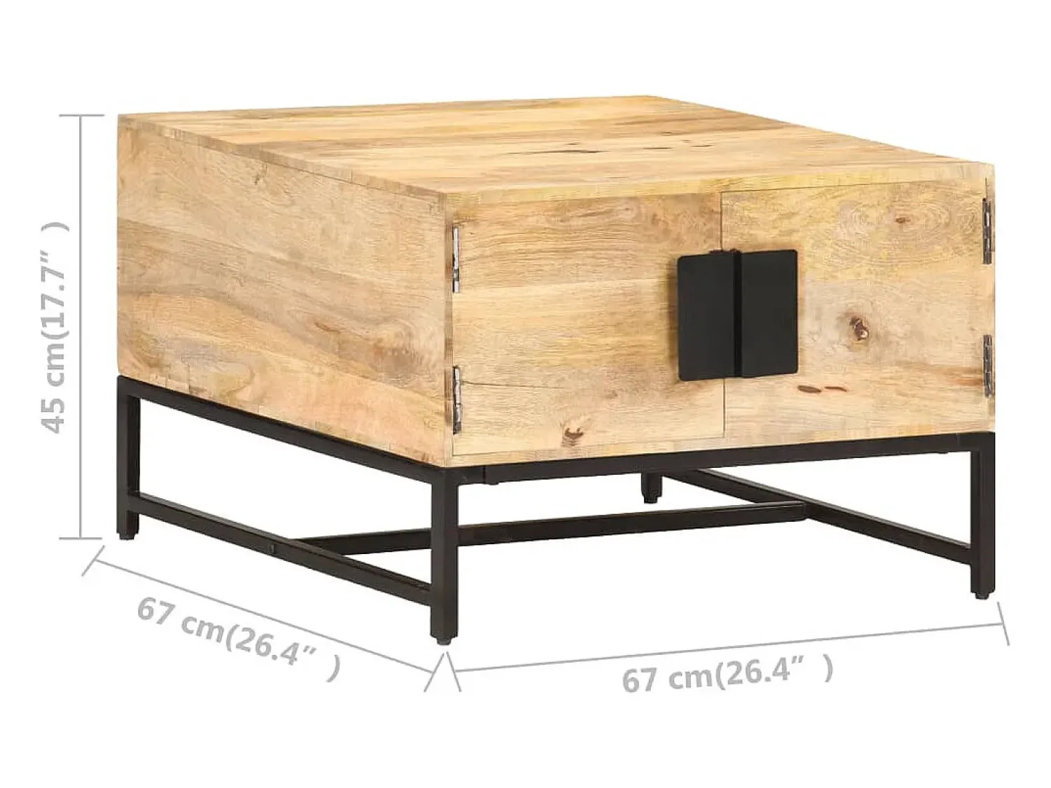 Discount Mesa de centro | Mesa de apoio | Mesa de café 67x67x45 cm madeira de mangueira maciça Castanho