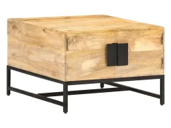 Discount Mesa de centro | Mesa de apoio | Mesa de café 67x67x45 cm madeira de mangueira maciça Castanho