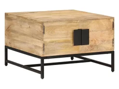 Discount Mesa de centro | Mesa de apoio | Mesa de café 67x67x45 cm madeira de mangueira maciça Castanho