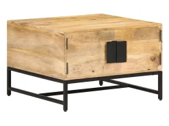 Discount Mesa de centro | Mesa de apoio | Mesa de café 67x67x45 cm madeira de mangueira maciça Castanho