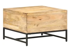 Discount Mesa de centro | Mesa de apoio | Mesa de café 67x67x45 cm madeira de mangueira maciça Castanho