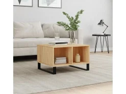 Mesa De Centro* Mesa de centro | Mesa de apoio 60x50x36.5 cm derivados madeira carvalho sonoma Castanho