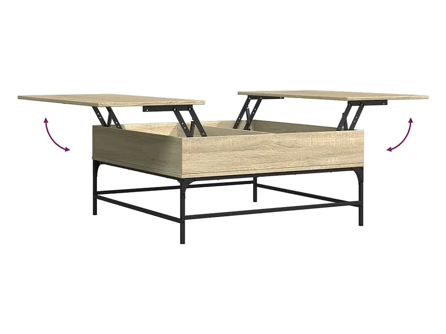 Mesa De Centro| Mesa de centro | Mesa de apoio 95x95x45 cm deriv. madeira/metal carvalho sonoma Bege
