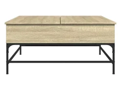 Mesa De Centro| Mesa de centro | Mesa de apoio 95x95x45 cm deriv. madeira/metal carvalho sonoma Bege