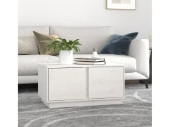 Mesa De Centro* Mesa de centro | Mesa de apoio 80x50x40 cm madeira de pinho maciça Branco
