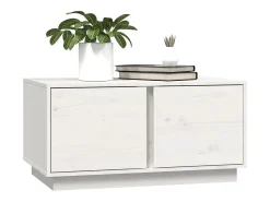Mesa De Centro* Mesa de centro | Mesa de apoio 80x50x40 cm madeira de pinho maciça Branco