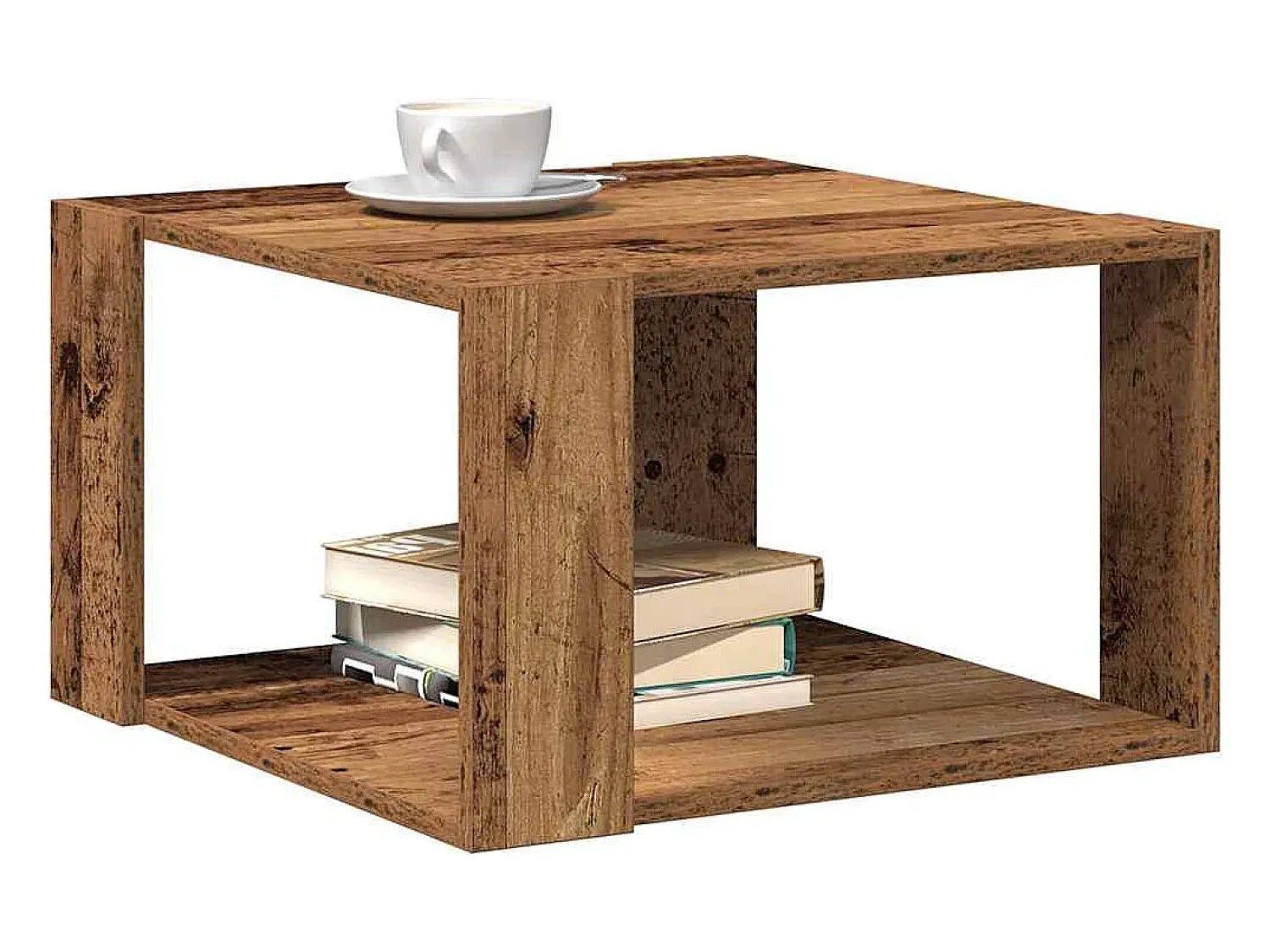 Mesa de centro | Mesa de apoio Madeira antiga 51.5x51.5x30 cm^ Mesa De Centro