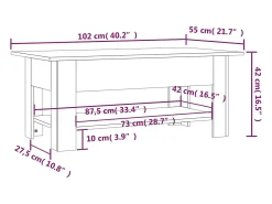 Mesa de centro | Mesa de apoio 102x55x42 cm madeira processada carvalho sonoma^ Mesa De Centro