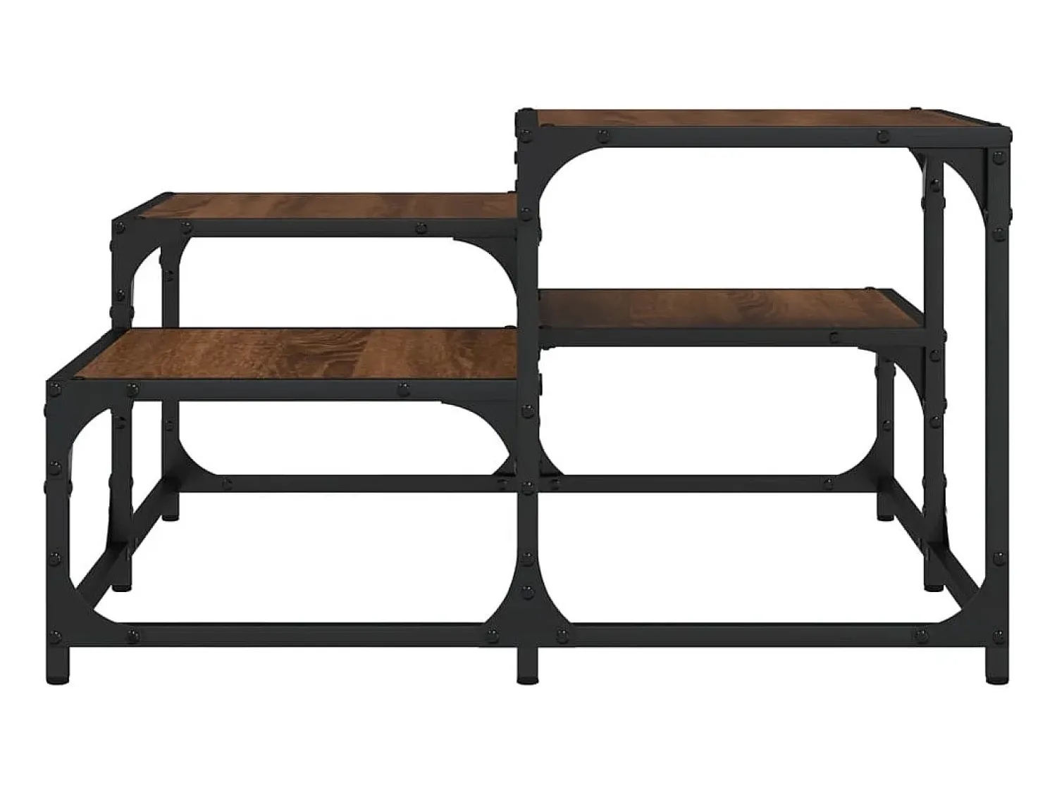Mesa De Centro* Mesa de centro | Mesa de apoio 68x68x40 cm derivados madeira carvalho Castanho