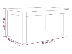 Online Mesa de centro | Mesa de apoio 80x50x40 cm madeira de pinho maciça Branco
