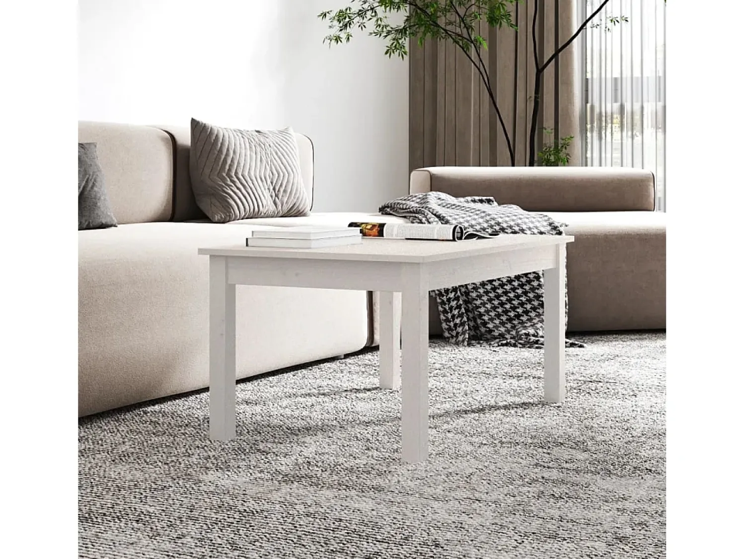 Online Mesa de centro | Mesa de apoio 80x50x40 cm madeira de pinho maciça Branco