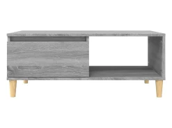 Mesa De Centro* Mesa de centro | Mesa de apoio 90x50x36.5 cm derivados madeira sonoma Cinzento